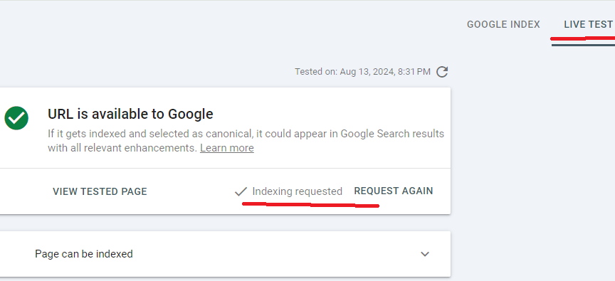 حل مشكلة عدم ارشفة الصفحة في جوجل وظهور رسالة Page cannot be indexed-URL is unknown to Google